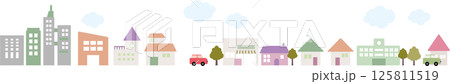 おしゃれで可愛い街並みイラスト 125811519
