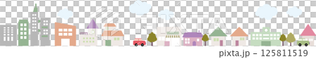 おしゃれで可愛い街並みイラスト 125811519
