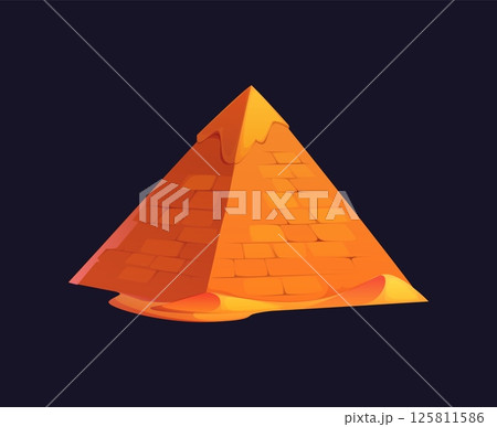Egyptian pyramids Ancient Egypt civilization architecture game icon, treasure asset. Cartoon vector famous African landmark building in Giza. Pharaoh tomb in Cairo, travel historical destination Egyptian pyramids Ancient Egypt civilization architecture game icon, treasure asset. Cartoon vector famous African landmark building in Giza. Pharaoh tomb in Cairo, travel historical destination 125811586