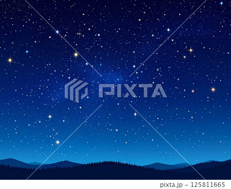 夜空にまたたく星々と静寂の世界 夜空にまたたく星々と静寂の世界 125811665