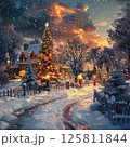 Cozy Christmas Eve Cottage in a Winter Wonderland 125811844