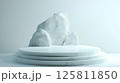 Abstract Minimalist Marble Display Stand with Rocks 125811850