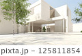 Modern Minimalist Concrete House with Minimalist Design and Courtyard 125811854
