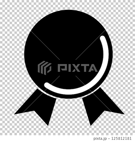 Medal icon with ribbon - black Medal icon with ribbon - black 125812181