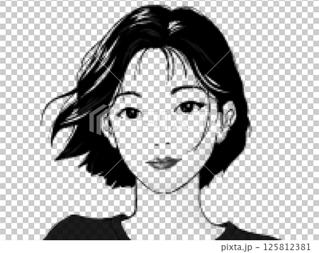 微笑的女人(單色馬賽克) 微笑的女人(單色馬賽克) 125812381