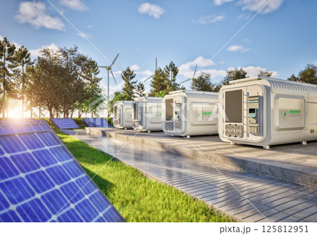 Group of energy storage systems or battery container units Group of energy storage systems or battery container units 125812951