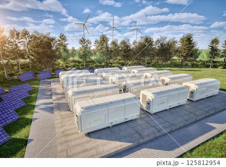 Group of energy storage systems or battery container units Group of energy storage systems or battery container units 125812954