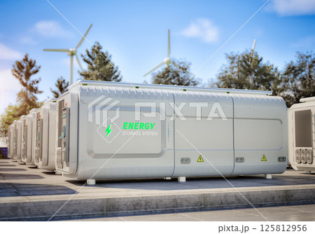 Group of energy storage systems or battery container units Group of energy storage systems or battery container units 125812956