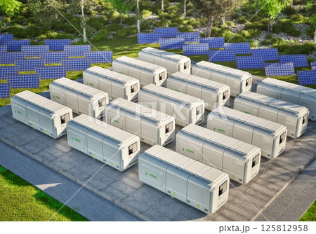 Group of energy storage systems or battery container units Group of energy storage systems or battery container units 125812958