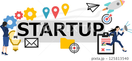 新規事業を始めるイラスト 新規事業を始めるイラスト 125813540
