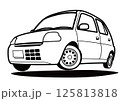 絶版軽自動車 ぬり絵風 ジャンプ 自動車イラスト 絶版軽自動車 ぬり絵風 ジャンプ 自動車イラスト 125813818
