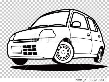 Out-of-print minicar coloring book style Jump car illustration 125813818