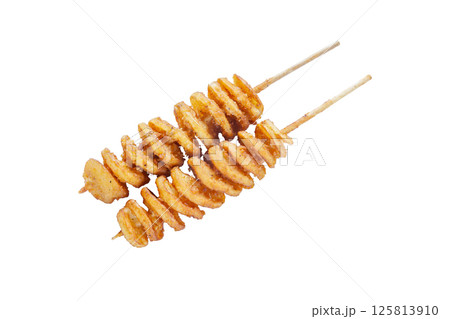 ハリケーンポテト、トルネードポテト【白背景・切り抜き】 125813910