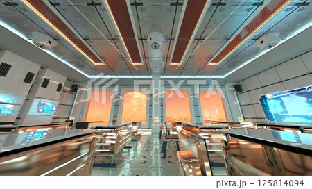 宇宙船内の会議室 125814094