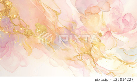 アルコールインクアート 水彩 テクスチャ 背景素材 | Alcohol Ink Art 125814227