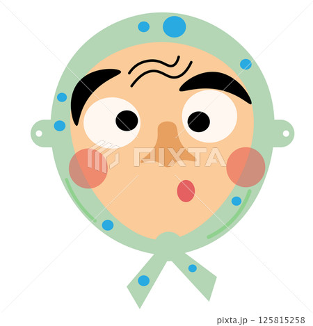 ひょっとこのお面のイラスト 125815258