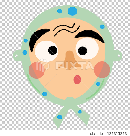 ひょっとこのお面のイラスト 125815258