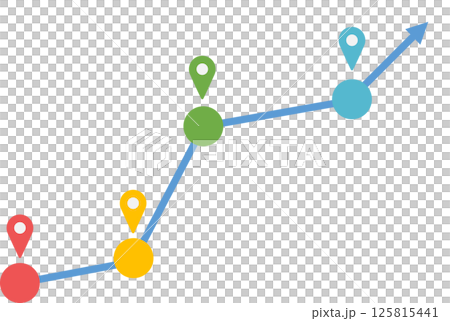 實現目標的路線圖插圖 125815441