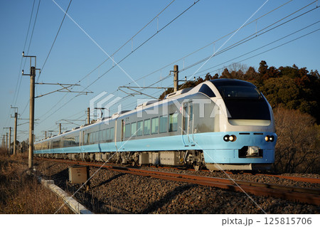 水色のフレッシュひたち車両(E653系)2024/3/9 水色のフレッシュひたち車両(E653系)2024/3/9 125815706