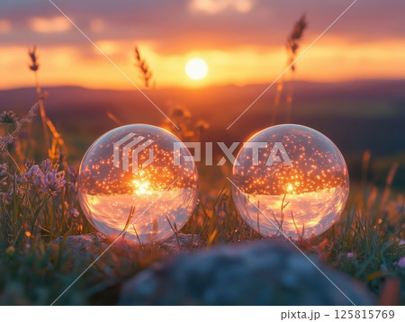 Glowing Orbs Floating Over Wild Landscapes 125815769