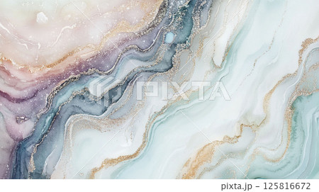 アルコールインクアート 地層アート 水彩 テクスチャ 背景素材 | Alcohol Ink Art 125816672
