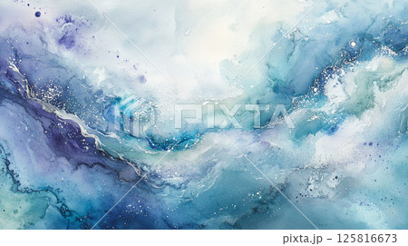 アルコールインクアート 水彩 テクスチャ 背景素材 | Alcohol Ink Art 125816673