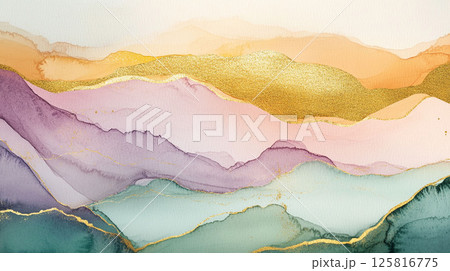 アルコールインクアート 地層アート 水彩 テクスチャ 背景素材 | Alcohol Ink Art 125816775