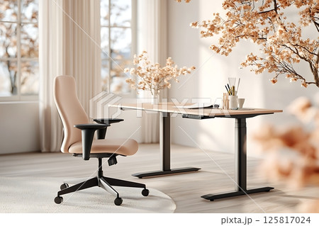 office table with glass of coffee and milk office table with glass of coffee and milk 125817024