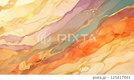 アルコールインクアート 地層アート 水彩 テクスチャ 背景素材 | Alcohol Ink Art 125817091