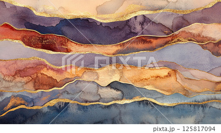 アルコールインクアート 地層アート 水彩 テクスチャ 背景素材 | Alcohol Ink Art 125817094
