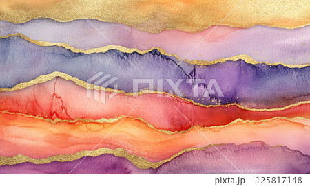 アルコールインクアート 地層アート 水彩 テクスチャ 背景素材 | Alcohol Ink Art 125817148