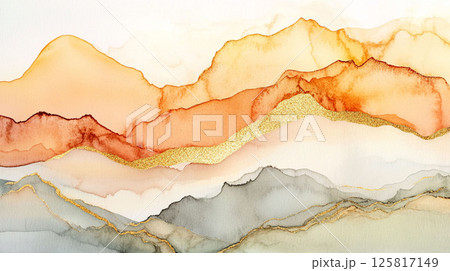 アルコールインクアート 地層アート 水彩 テクスチャ 背景素材 | Alcohol Ink Art 125817149