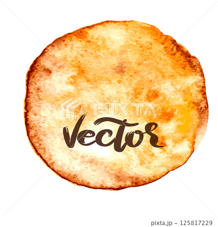 Hand Drawn Watercolor Drops Round Vector Illustration 125817229