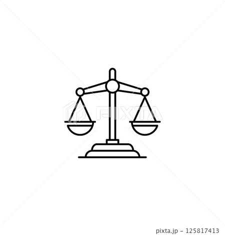 Scale law icon line design template isolated Scale law icon line design template isolated 125817413