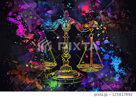 Abstract composition with concept of Libra...のイラスト素材 [125817692] - PIXTA