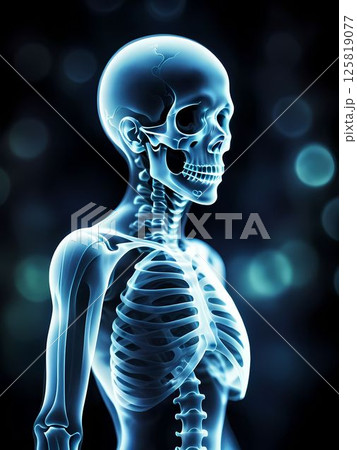 リアルなレントゲン風人体イラスト リアルなレントゲン風人体イラスト 125819077
