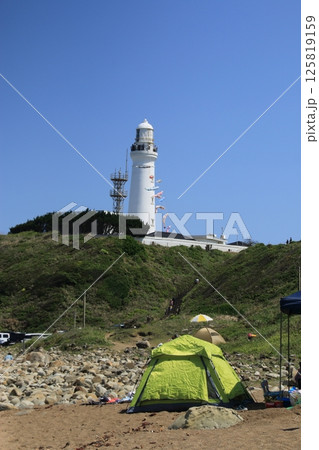 千葉県銚子市犬吠埼灯台  君ヶ浜海岸  テント 125819159