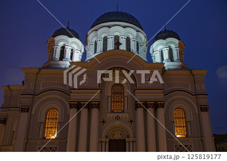 バルト三国のリトアニアの街並み 125819177