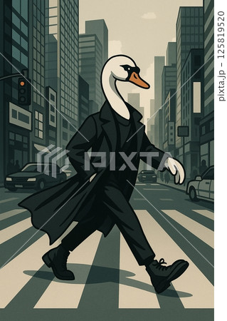 白鳥モード　vol.2　スタイリッシュダンディな紳士の闊歩　擬人化　Generative AI  125819520