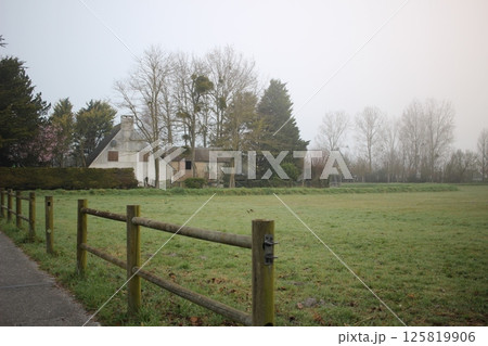 フランス　ノルマンディー地方　旧市街　古民家 125819906