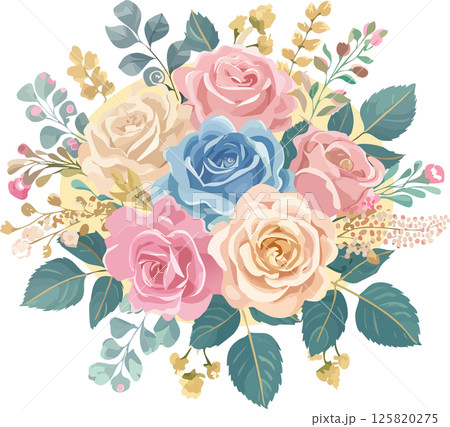 薔薇の花のイラスト 125820275