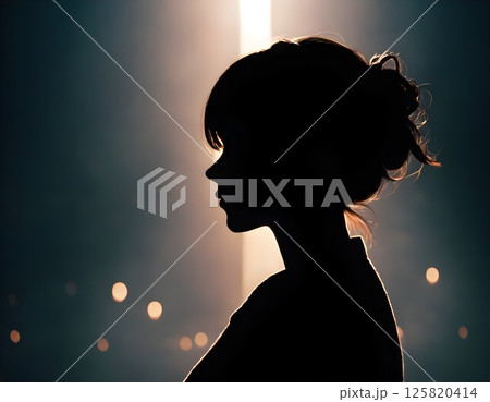 美しい女性のシルエット 125820414