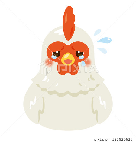 泣くニワトリイラスト 泣くニワトリイラスト 125820629