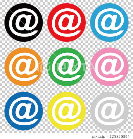 At sign button set 125820894