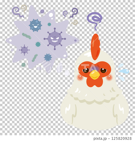 Illustration of a sick chicken 125820928