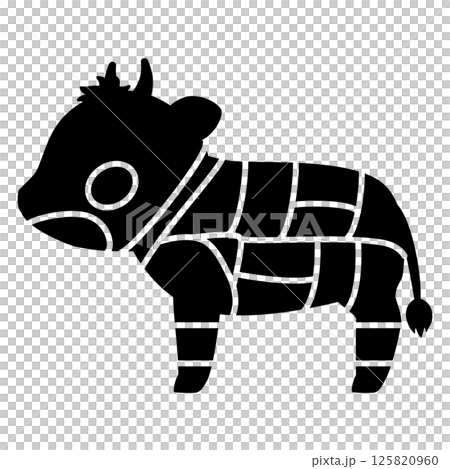 牛肉の部位のシルエットイラスト 125820960