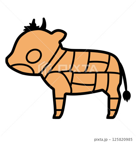 牛肉の部位のイラスト 文字なし 牛肉の部位のイラスト 文字なし 125820985
