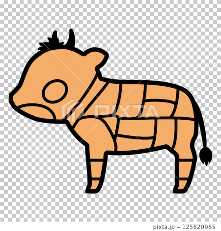 牛肉の部位のイラスト 文字なし 牛肉の部位のイラスト 文字なし 125820985