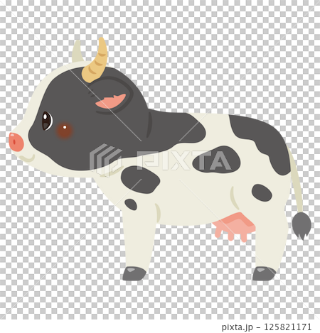 乳牛的側面插圖 乳牛的側面插圖 125821171