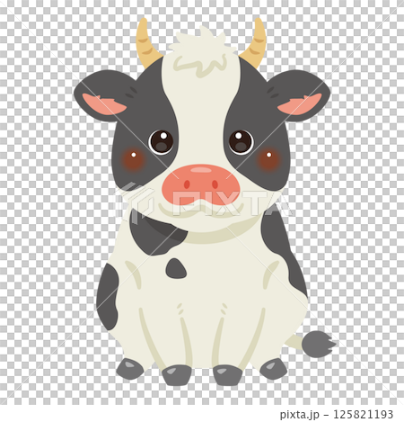 Illustration of a sitting cow Illustration of a sitting cow 125821193